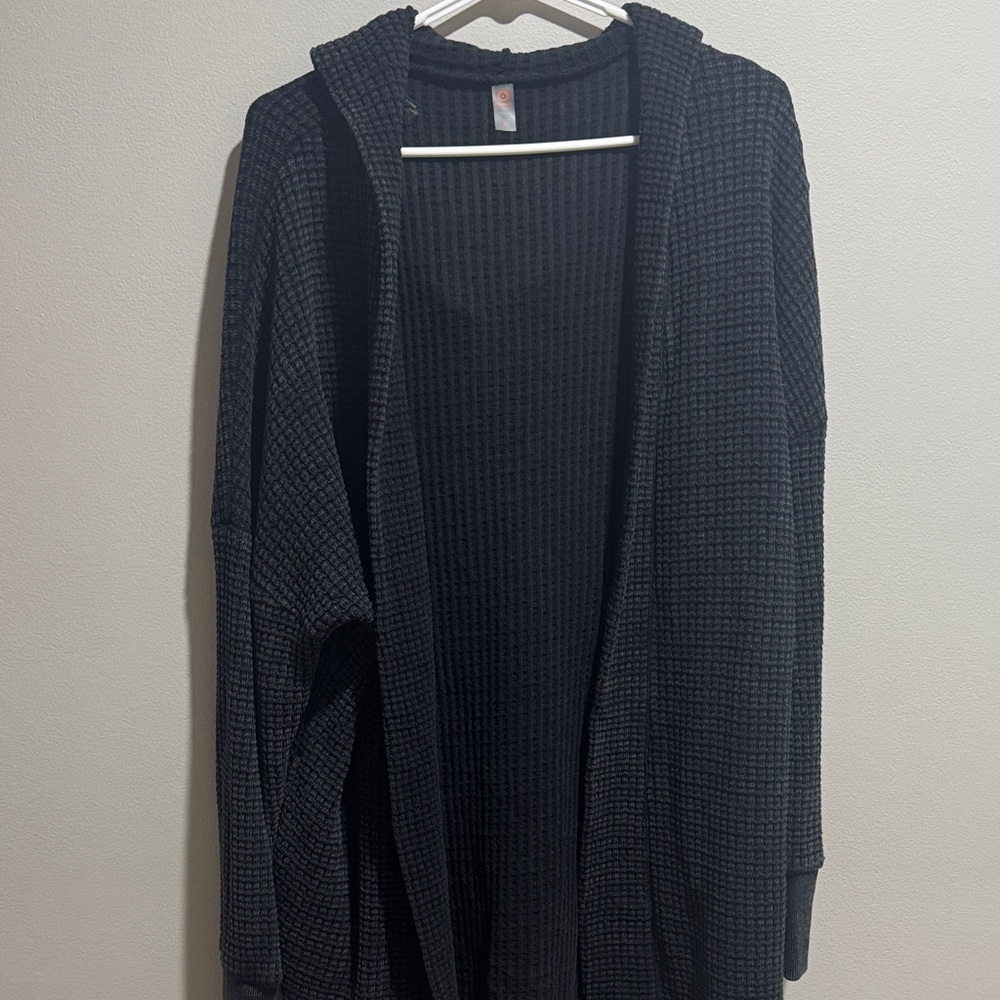 Mono B Charcoal Hooded Cardigan